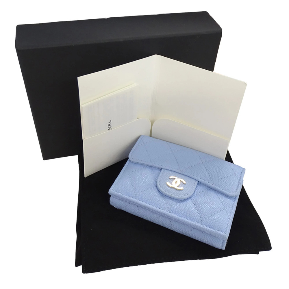 CHANEL Authentic Blue Caviar Leather Wallet - Picture 8 of 16